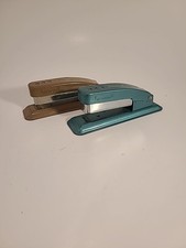 Vintage Stapler Swingline CUB Green Deco Tan Made in USA - Lot of 2