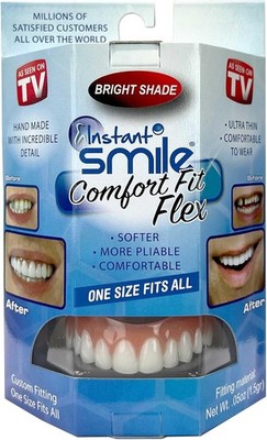 Instant Smile Comfort Fit Flex - Bright Shade - Upper Veneer Cosmetic Teeth 