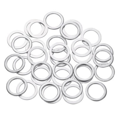 150Pcs Aluminum Flat Washer 10 x 14 x 1mm Seal Gaskets Flat Ring Silver