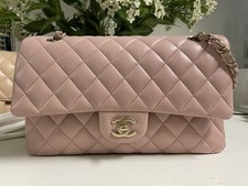 Chanel Pink Classic Double Flap Lambskin Medium ghw