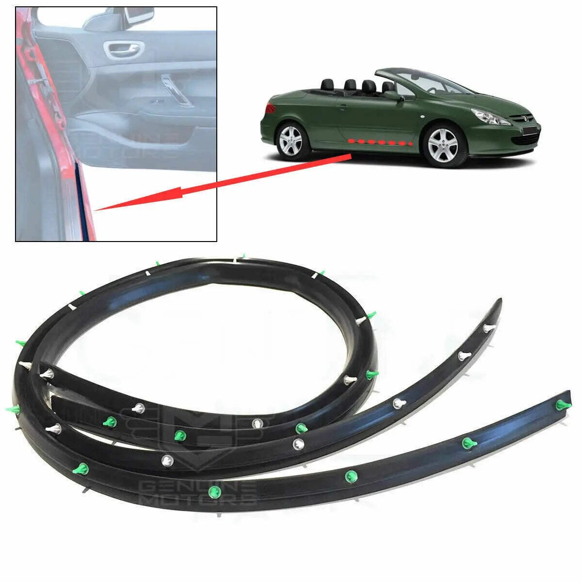 Door Sill Weatherstrip Seal For Peugeot 307 CC Cabrio/Convertible (2003-2009) (A