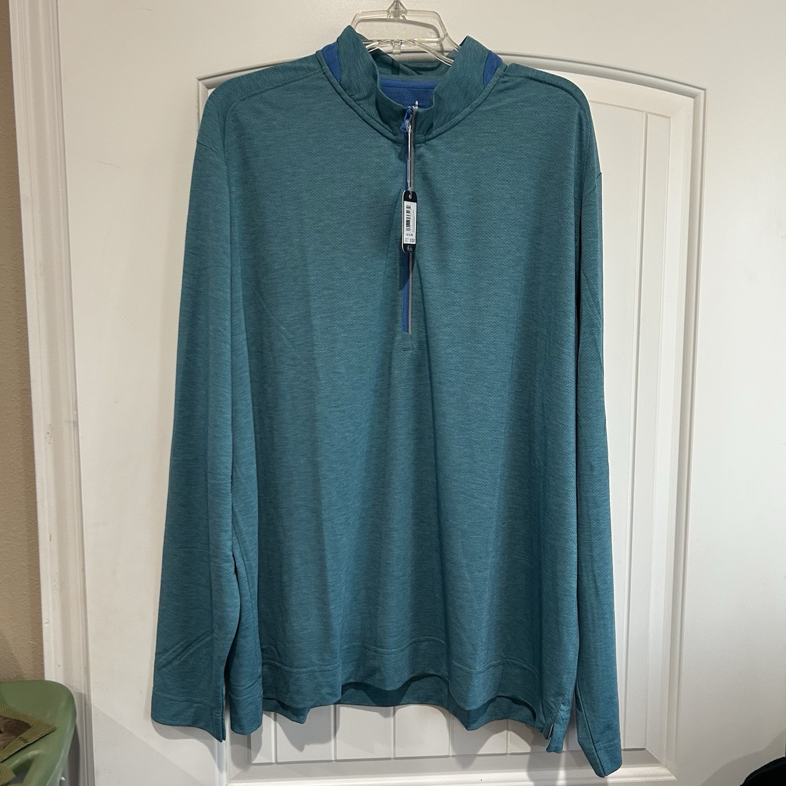 Johnnie-O Brewer Performance 1/4 Zip Golf Pullover MSRP $128 Green Grass XXL