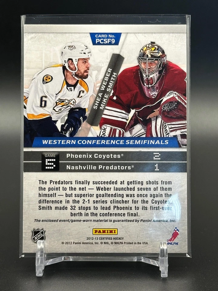 2012-13 Panini Certified #PCSF9 Mike Smith / Shea Weber MEM /99 Jogo 5 - Imagem 2 de 2