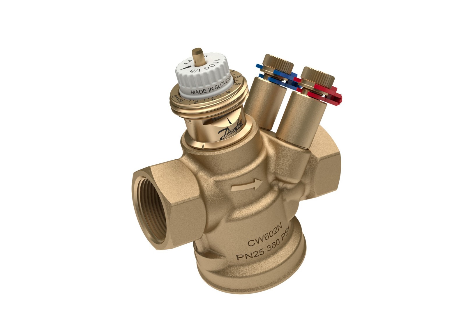 Danfoss Regelventil ABQM 4.0 DN15 LF, 20-200 l/h, mit Messnippeln 1/2"" IG