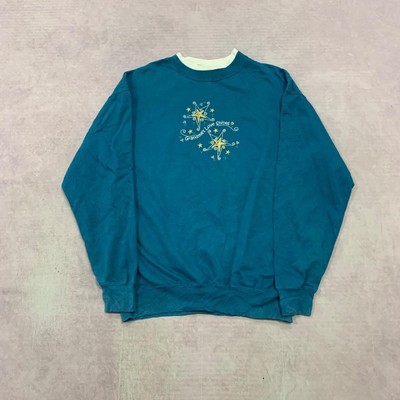 Vintage Sweatshirt Pullover bestickt Stern und Oma gemustert mit Double