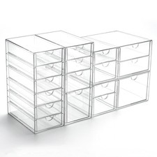 Acrylic Drawer Organizer with 17 Drawers, Craft Office Desk Makeup Organizers...