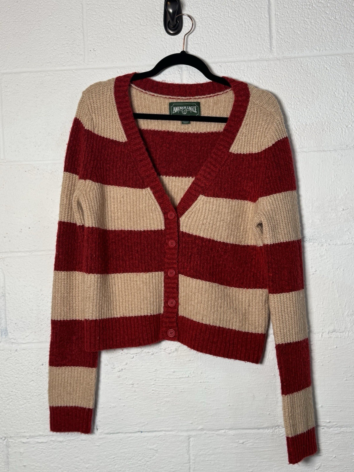 American Eagle Striped Button Front Cardigan Swea… - image 1