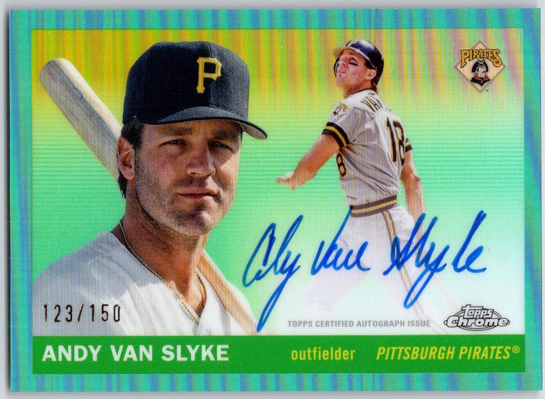 2025 Topps Chrome Platinum #CPA-AVA Andy Van Slyke Autograph Aqua Refractor /150