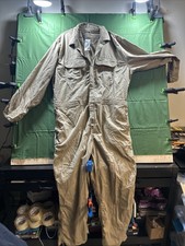 Carhartt FR Flame Resistant Beige Cotton Twill Work Coveralls Jumpsuit 52 Short