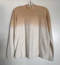 NWOT J JILL Pure Jill Hoodie Peach/White Ombre Sweatshirt XS Long Sleeves