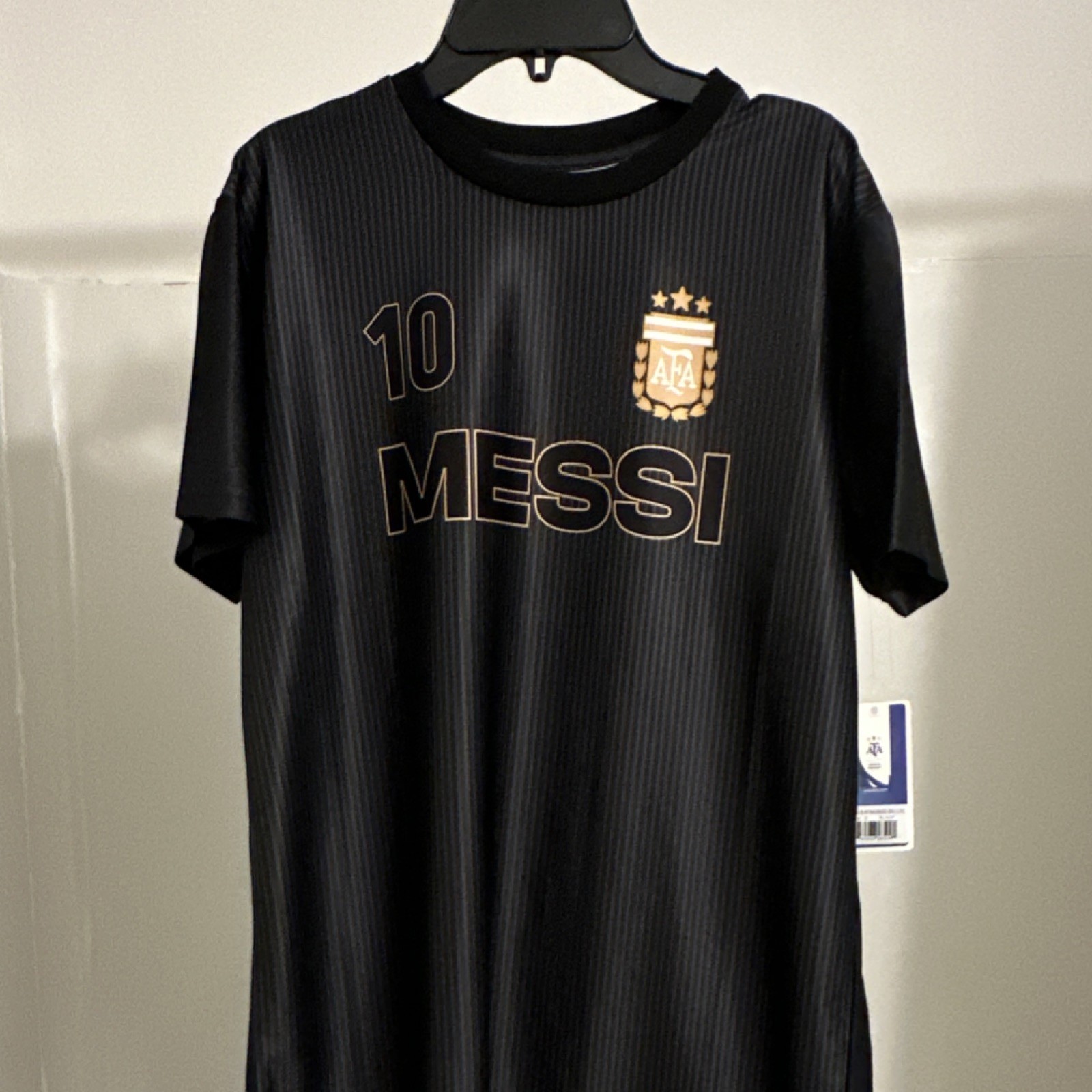 AFA Argentina Lionel Messi Black Gold Jersey Soccer Official Size M