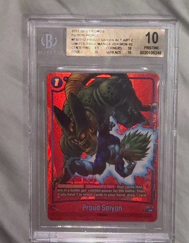 Dragon Ball Super Fusion World Limited Manga Promo FS07-12 Proud Saiyan. BGS 10