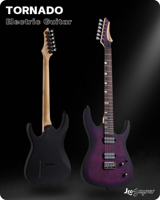 Leo Jaymz Tornado Electric Guitar Purple Burl Okoume Body Alnico V