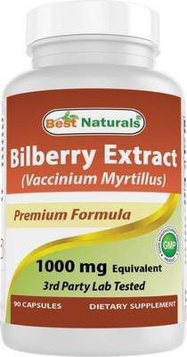 Best Naturals Bilberry Extract 1000mg Capsule (Non-GMO) Supports Healthy Vision,