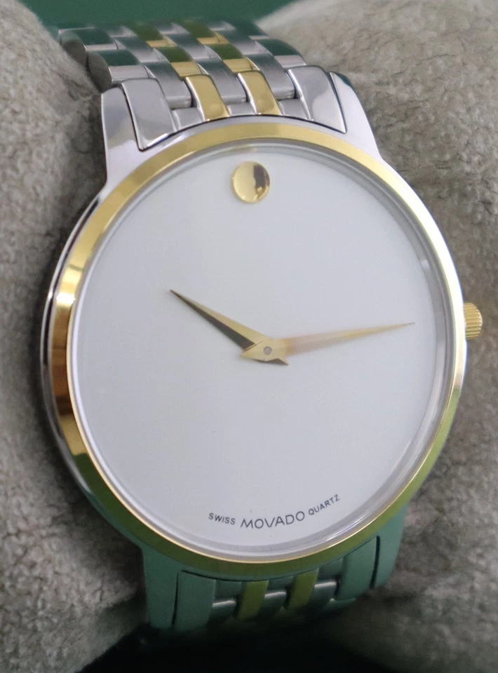 Luxury MOVADO Quartz White Dial Excellent Working Men Wristwatch Steel Band - Image 2 of 4