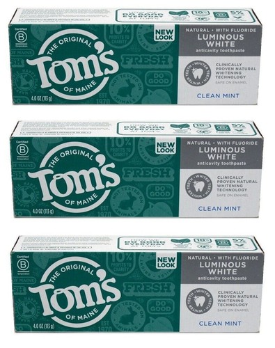 BL Toms Nat Toothpaste Luminous White Clean Mint 4oz X **3 Packs** - 第 1/1 張圖片