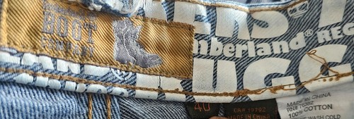Vtg Timberland Authentic Jeans Mens Size 40 x 33 Big Patch Logo Baggy 90s - Picture 7 of 7