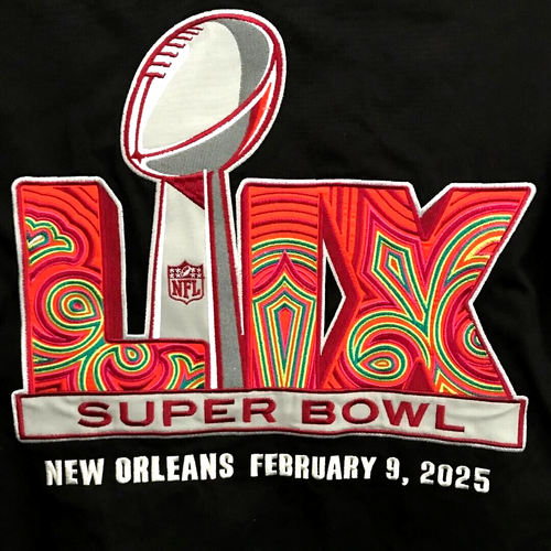 2025 NFL Super Bowl LIX New Orleans Chiefs Eagles Twill Jacket w Logos Size 3XL - Picture 6 of 7