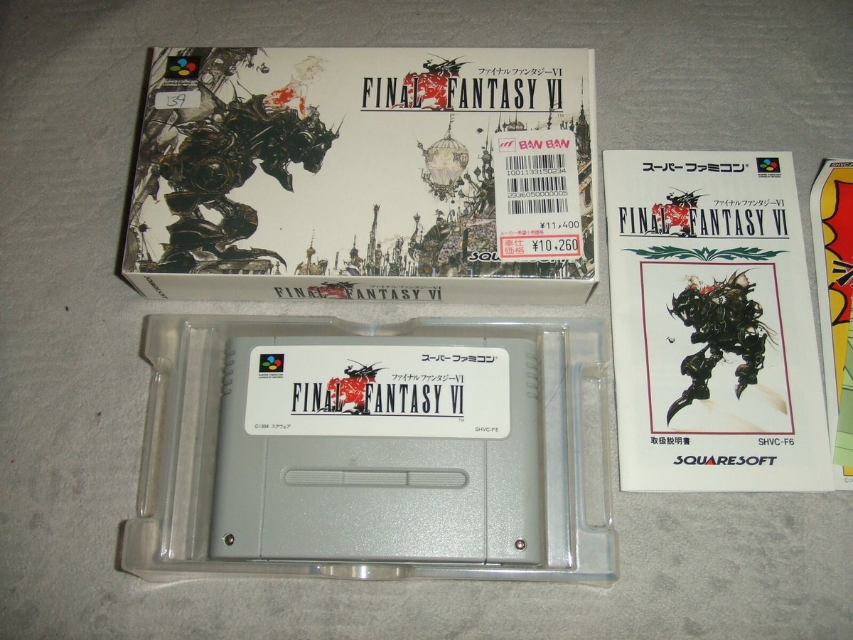 FINAL FANTASY VI FF 6 With Box Nintendo Super Family computer SFC