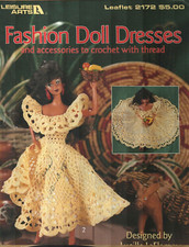 USED FASHION DOLL DRESSES AND ACCESSORIES TO CROCHET WITH THREAD PATTERN BOOK