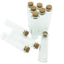 Clear Mini Glass Jars Wishing Bottles With Cork Stoppers 25ml Diy Herb Sand Art