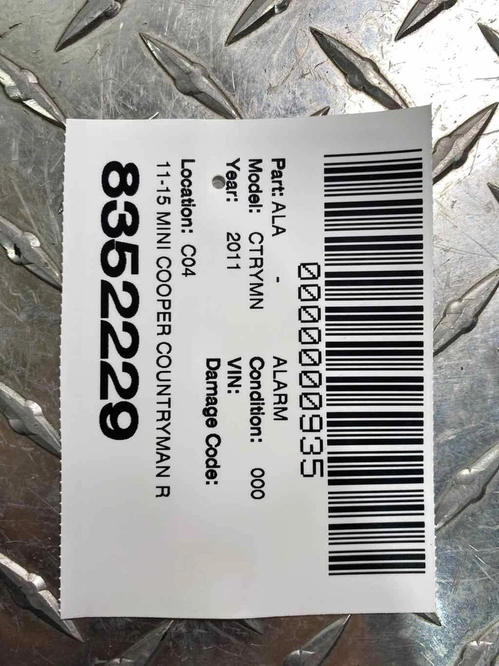 11-15 MINI COOPER COUNTRYMAN R60-R61 INTERRUPTOR SISTEMA ALARMA 61318352229 OEM Foto 4 de 4