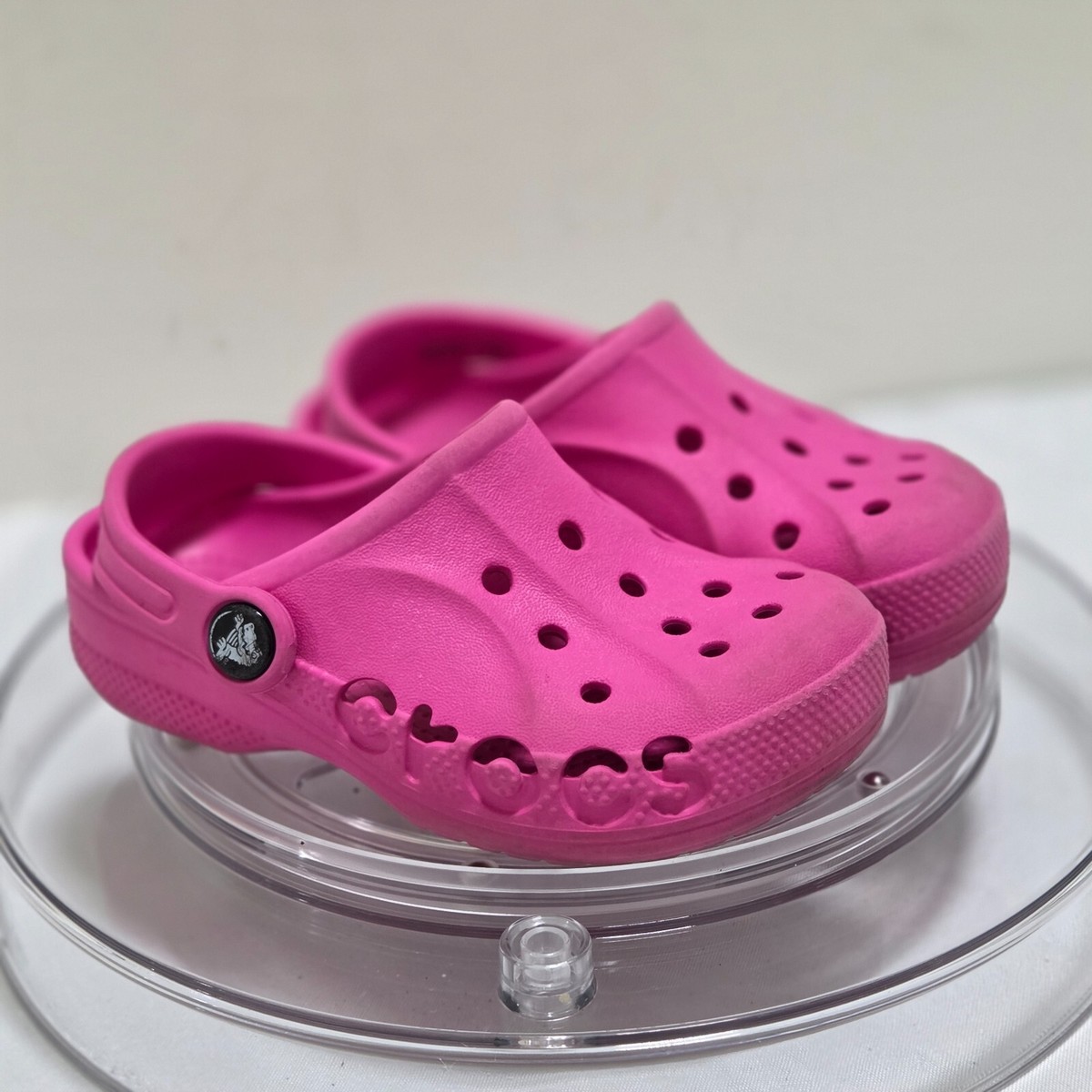 Crocs Unisex Kids Toddler's Classic Clogs Size 10 Pink Iconic Comfort Slip  On