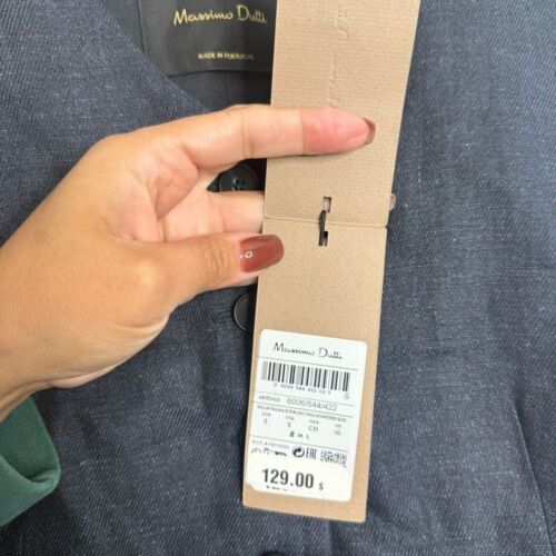 NWT Massimo Dutti 100% Linen Buttoned Co-Ord Waistcoat Vest Denim Blue Small - Picture 4 of 11