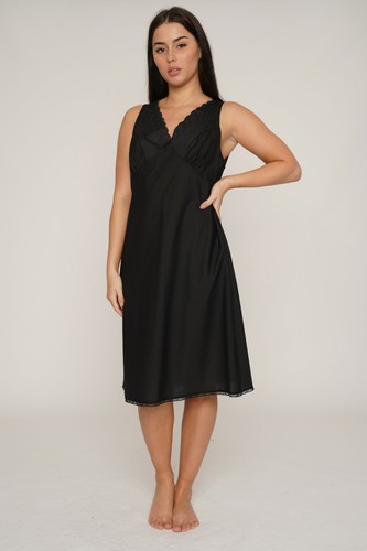 black cotton full slip