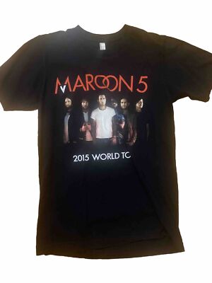 Maroon 5 2015 World Tour 100% Cotton Black T-Shirt Size Medium American Apparel