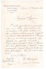 Società Soccorso e Lavoro- Principessa di Venosa-lettera manoscritta ( rif. 467)