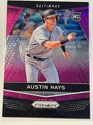 2018 Panini Chronicles Prizm Purple Mojo /99 Austin Hays #10 Rookie RC