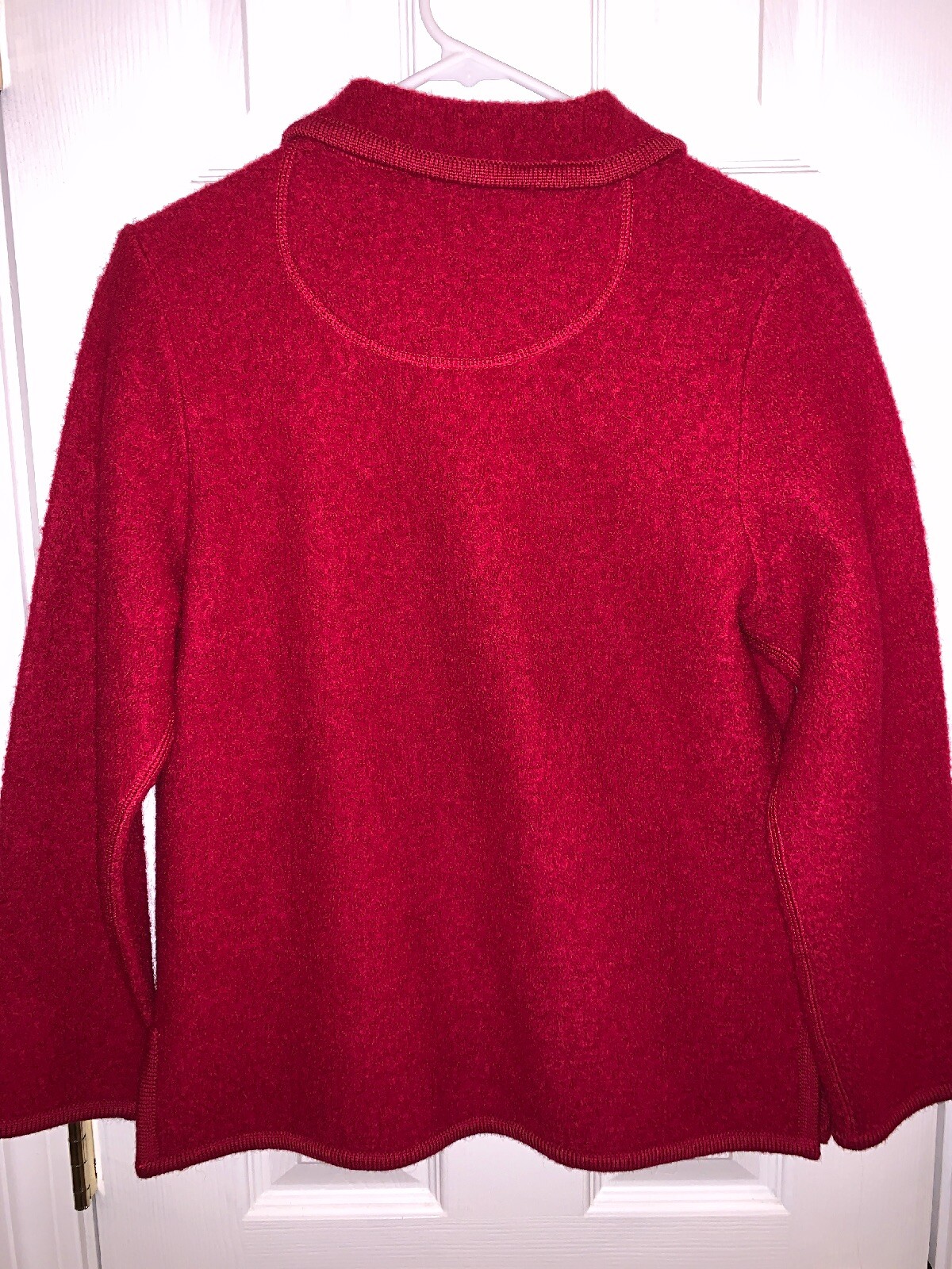 APPLESEEDS SZ SMALL PETITE RED WOOL WOMEN SWEATER JACKET Coat Pockets