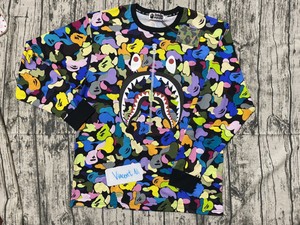 bape multi logo l/s tee