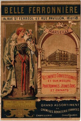 PC ADVERTISEMENT BELLE FERRONNIERE. VETEMENTS CONFECTIONNES. MARSEILLE (a4800)