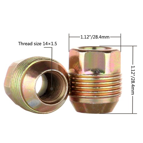 24pcs Gold 14x1.5mm 1.04'' Width Open End Lug Nuts For Chevrolet Silverado 1500 - Picture 4 of 7