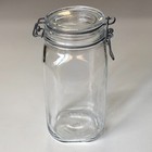 Bormioli Rocco Fida Made In Italy 1 ½ litre clear glass hinged lid jar excellent