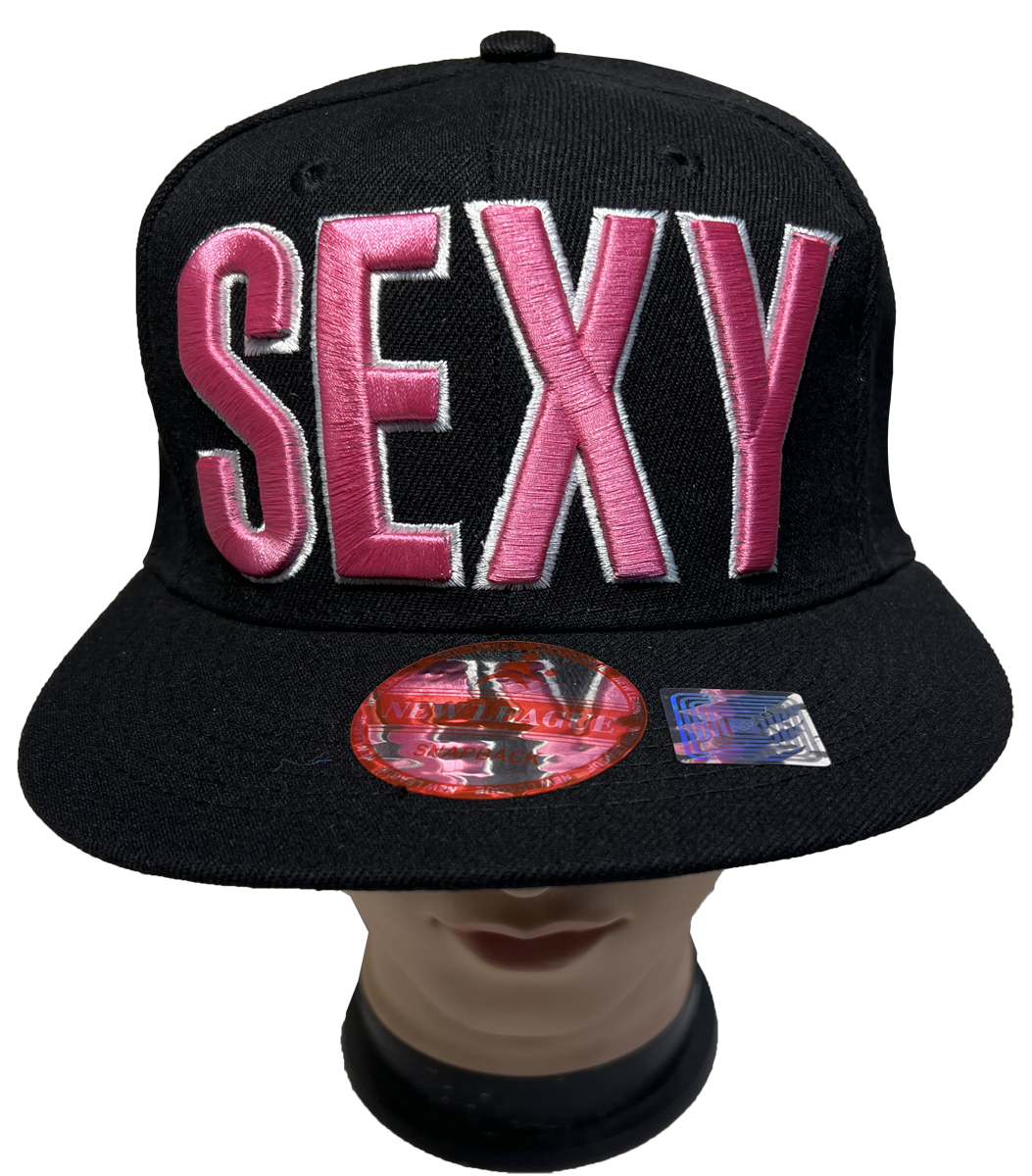 SEXY 3D Embroidered Snapback Flat Brim Adjustable Baseball Caps