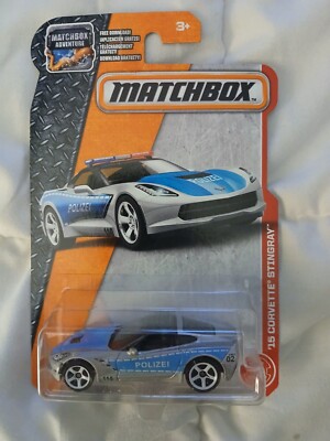 NEW MATCHBOX GRAY & BLUE '15 CORVETTE STINGRAY POLIZEI #64/125!!!!!