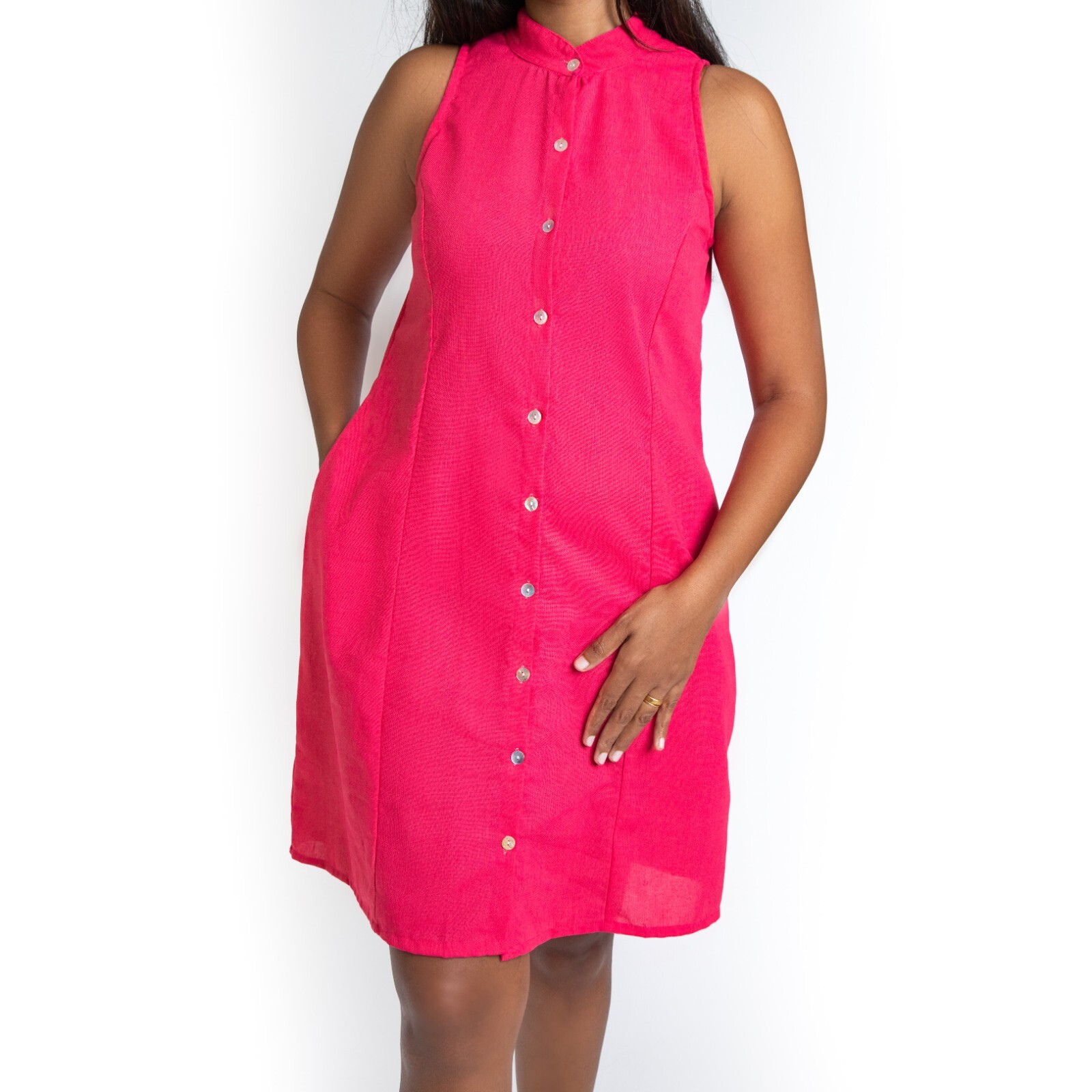 Pink Mini Dress Linen eBay