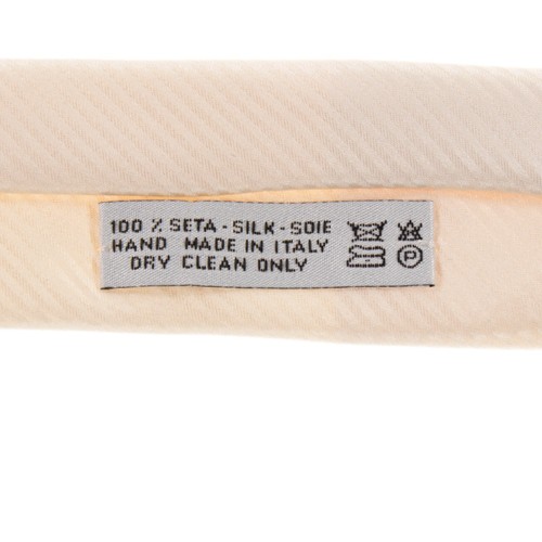 Santostefano Italo Ferretti NWOT 100% Silk Tie in Ivory with Tonal Mini Stripes - Picture 8 of 8