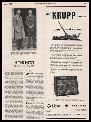 1933 LaCross Nail File Tweezer Cabinet Drug Store Display Krupp Vintage Print Ad