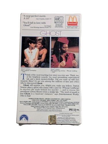 Ghost VHS Tape New 1990 Paramount McDonald's Edition Unopened/ Sealed - Picture 3 of 4