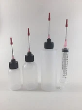 Plastic Squeeze Bottles 1oz,2oz,4oz,10ML Syringe 1.5" Applicators For Clock Oil