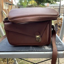 VTG Rare Perrin? USA Grain Leather Camera Case 1950s1960s 863 X Kamra BAG Gem