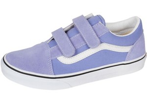 vans old skool v juniors black & true white velcro shoes