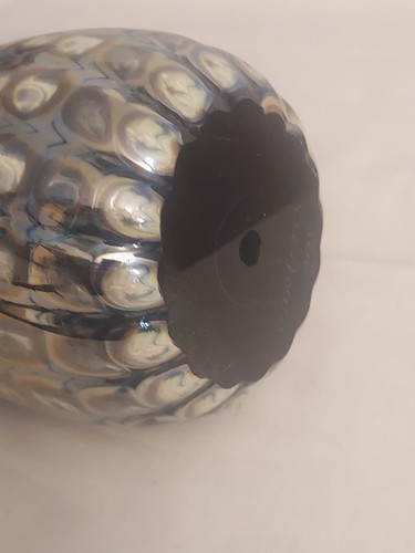 JOE DEANDA Signed IRIDESCENT Art Glass DRAGON EGG Spaceship Alien PAPERWEIGHT - Picture 6 of 7