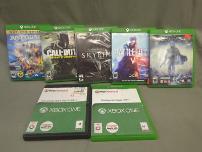 Lot of 7 Xbox One Games Just Cause Call of Duty Skyrim Battlefield Mordor
