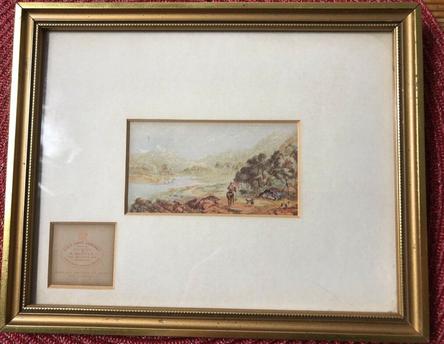 Antique George Baxter print 'River Camel Cornwall' catalogue number 285 - 1850