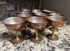 Vintage set of 12 copper goblets 4 in. (or as many as you want) Made in Mexico 